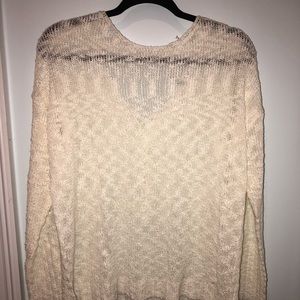 On the Road Cream Sweater with criss cross back